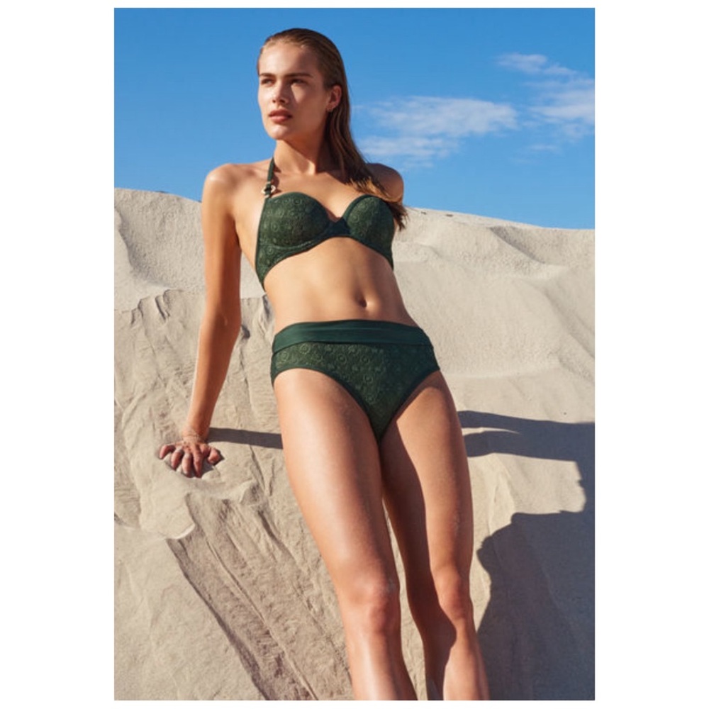•MARIE JO• Romy Underwire Full Cup‎ Bikini Top 34D & Full Fold Bottoms Size 6